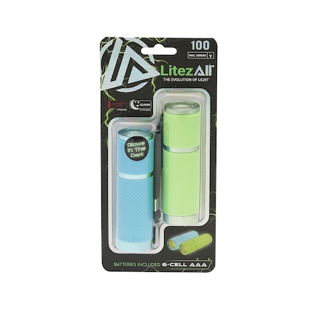 Glow In The Dark Flashlight, 2PK